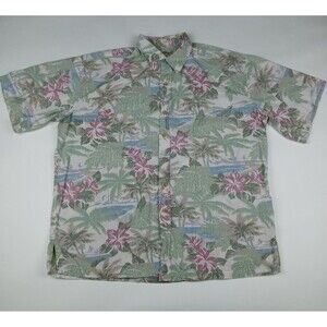 COOKE STREET Hawaiian Shirt Button Up Reverse Print Men's Size XL Tropical Aloha